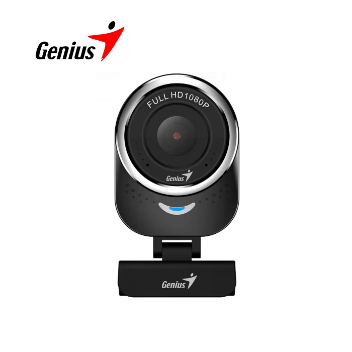 Webcam Genius QCam 6000 vista frontal con lente y sensor CMOS