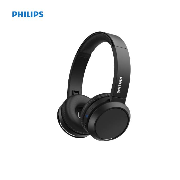 Audífonos Philips TAH4205BK inalámbricos negros con micrófono y carga USB-C.