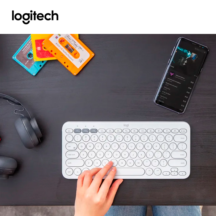 Vista superior teclado Logitech K380 teclas de tijera