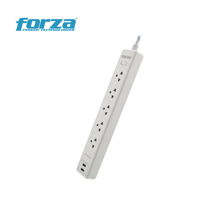 Protector Forza FSP-512USBW con luz LED de estado y puertos USB integrados