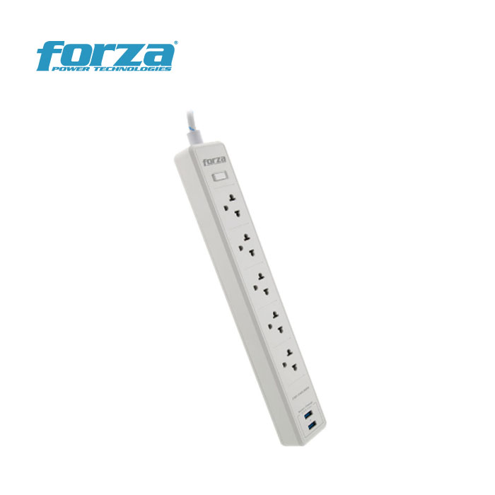 Protector Forza FSP-512USBW con luz LED de estado y puertos USB integrados