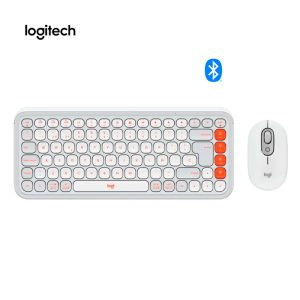 Combo teclado y mouse Logitech POP Icon blanco